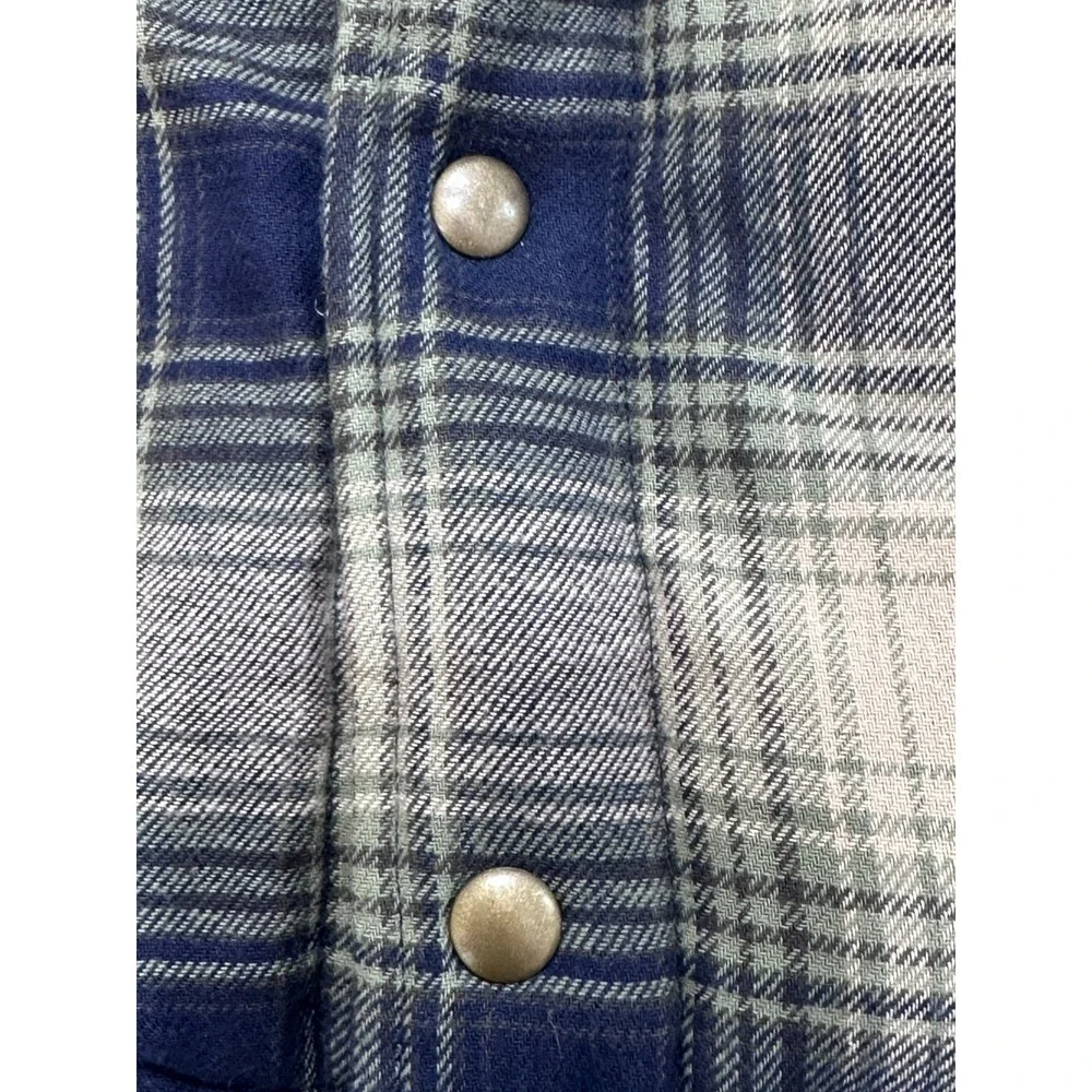 Old Navy Boys Size M 8 Plaid Sherpa Lined Flannel Jacket Shacket Blue Tan NWT